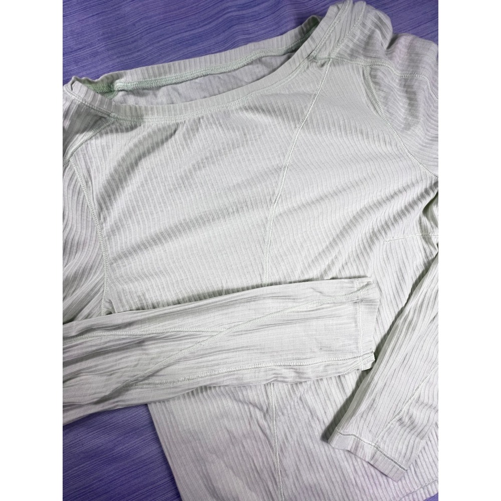 Lululemon Ebb to Street Long Sleeve Ribbed Shirt Mint Green Size 6